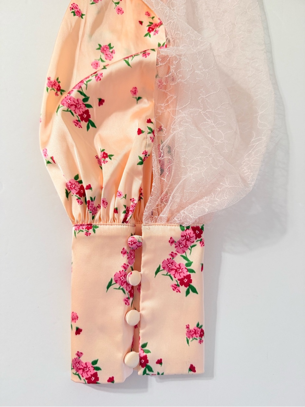 FOR LOVE & LEMONS PEACH PINK ASTER FLORAL MINI DRESS - Picture 9 of 16